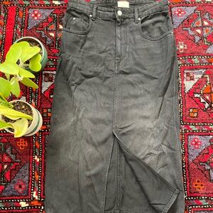 Isabel Marant Black Tilauria Denim Midi Skirt Size 40